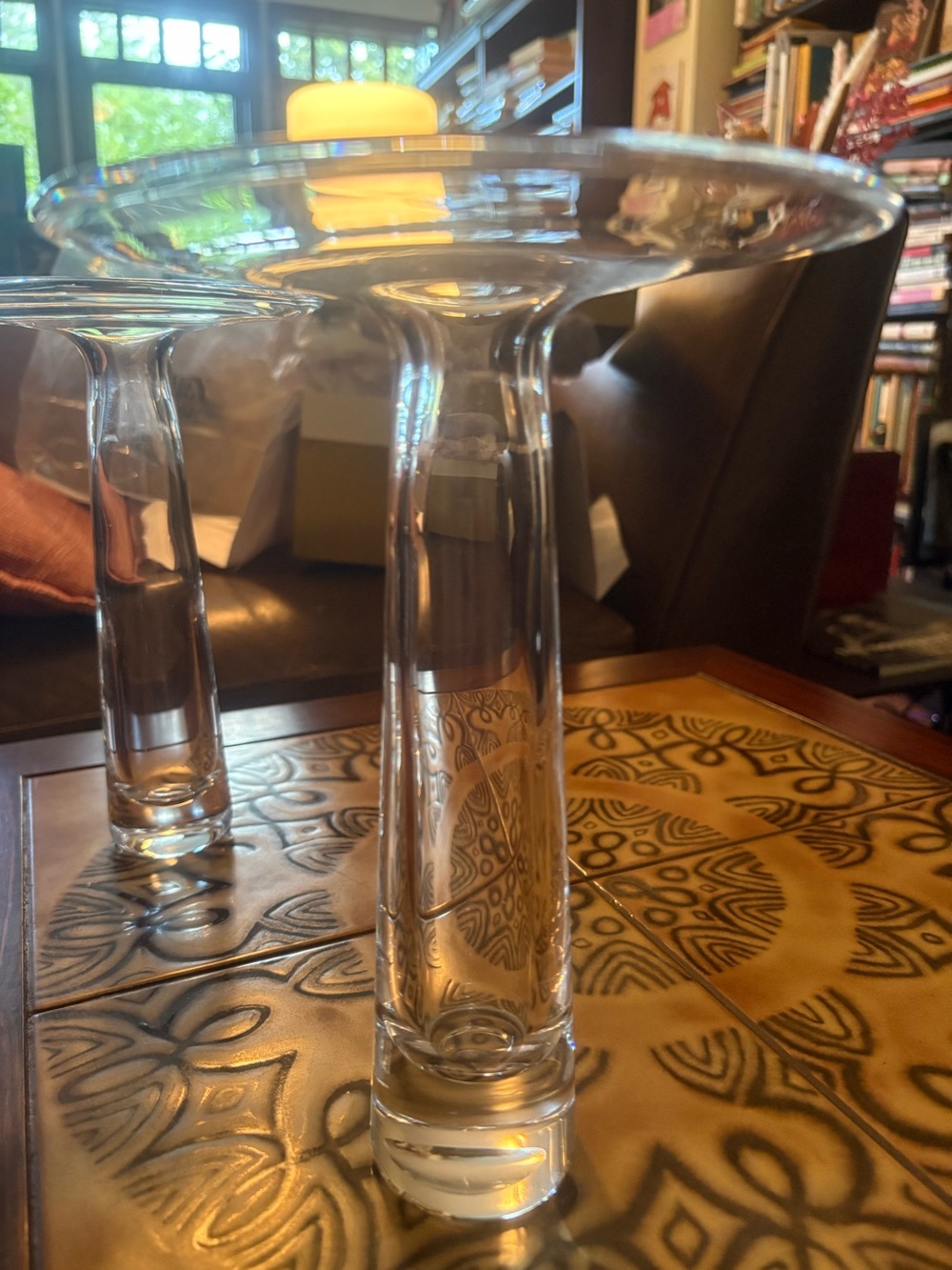 NWT Vintage Rosenthal Crystal Mushroom Candle Holder / Bud Vase MCM